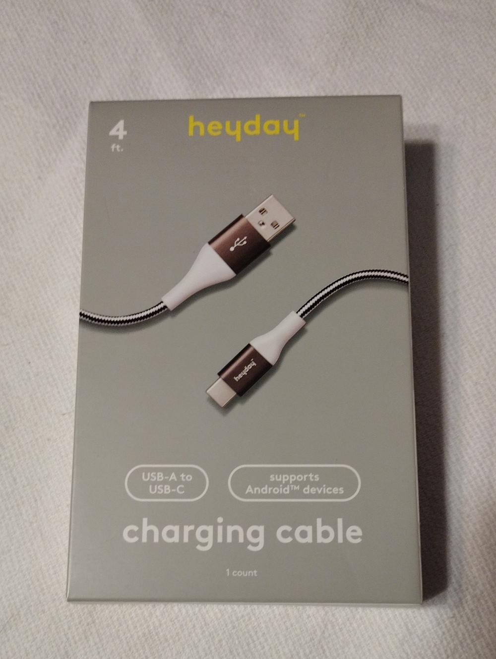 heyday Braided USB-A to USB-C Charging Cable